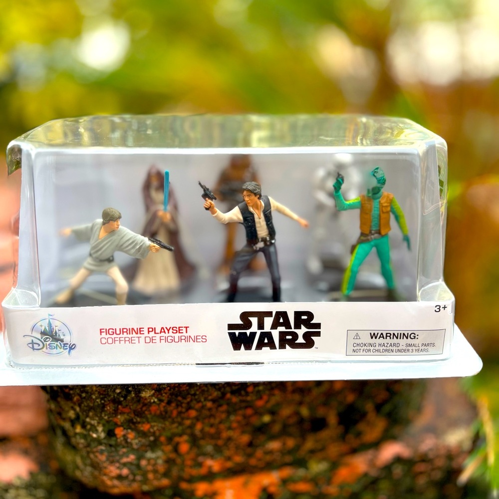 DISNEY STAR WARS Cantina Figure Playset 6 Figures Cake Toppers Light DAMAGED BOX